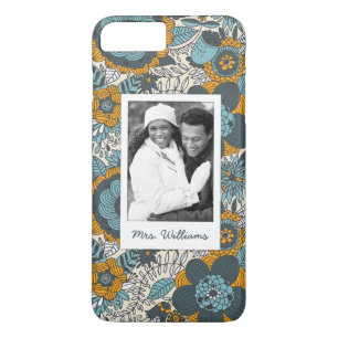 Custom Photo & Name Vintage floral pattern Case-Mate iPhone Case