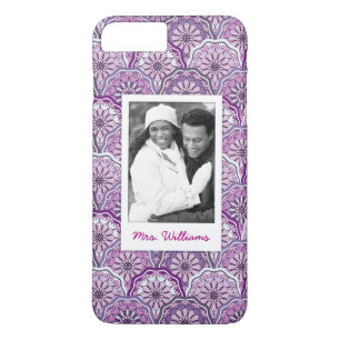 Custom Photo & Name Vintage Pattern iPhone 8 Plus/7 Plus Case