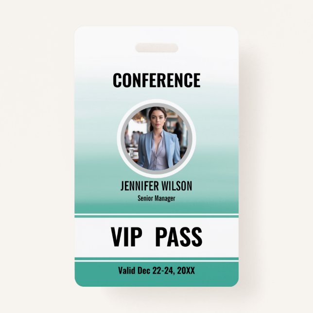 Custom Photo Name VIP All Access Pass Badge  (Front)
