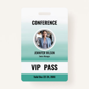 Custom Photo Name VIP All Access Pass Badge 