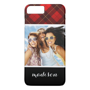 Custom Photo & Name Wallace tartan background Case-Mate iPhone Case