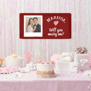 Custom Photo Name Will You Marry Me Proposal Banner