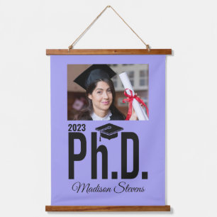 Custom photo, name, year & colour Ph.D. Hanging Tapestry