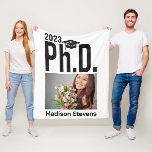 Custom photo, name & year Ph.D. Fleece Blanket