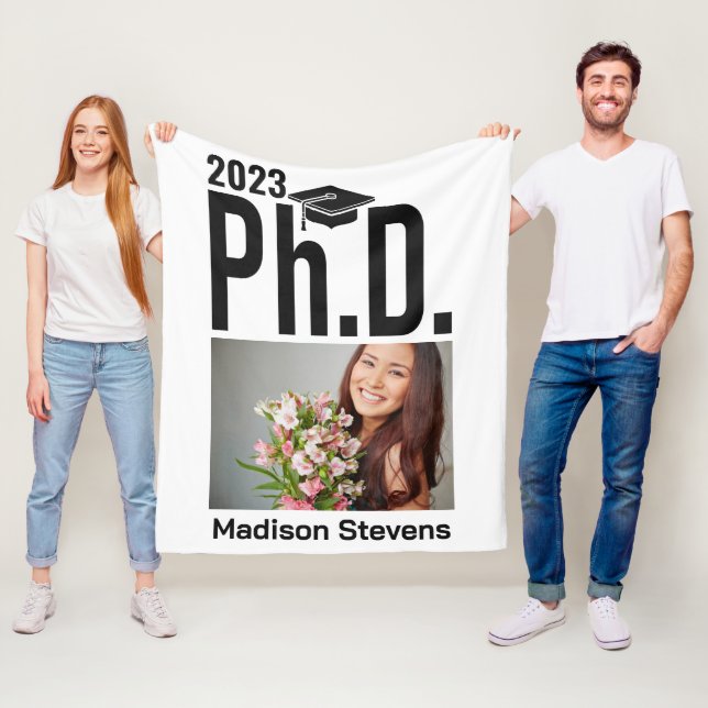 Custom photo, name & year Ph.D. Fleece Blanket (In Situ)