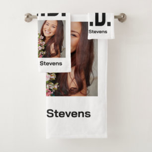 Custom photo, name & year Ph.D. towel set