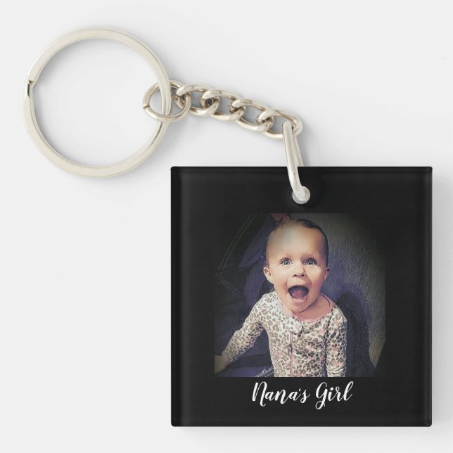Custom Photo Nana's Girl Keychain (Front)