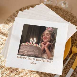 Custom Photo Napkins with Text - Personalized