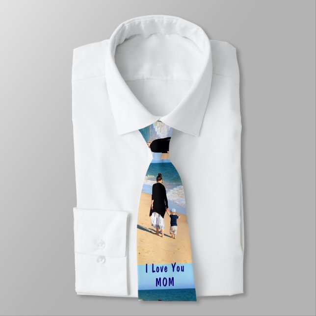 Custom Photo Neck Tie Gift Your Mom Love Photos (Tied)