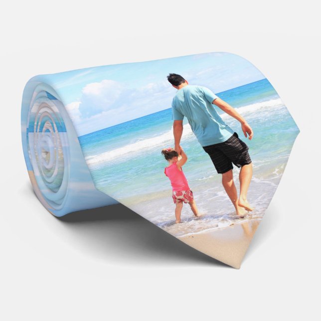 Custom Photo Neck Tie Personalized Your Design (Rolled)
