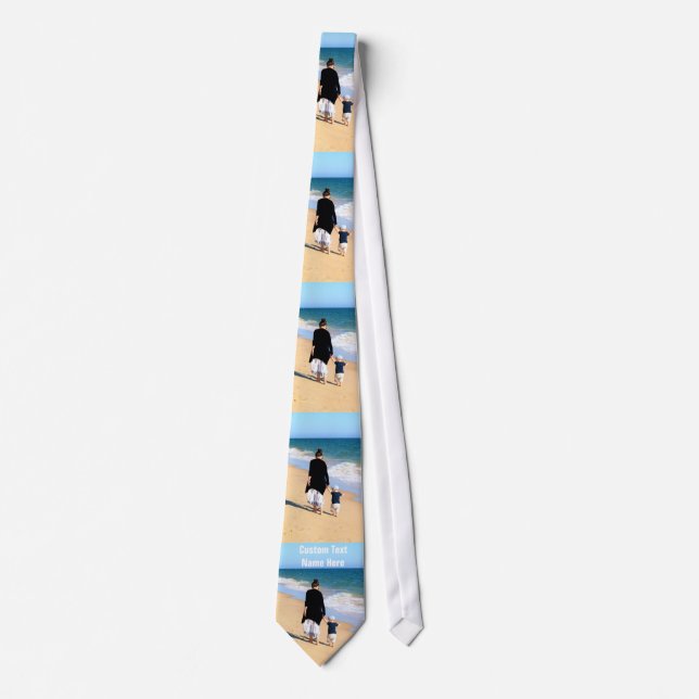 Custom Photo Neck Tie with Your Photos and Text (Front)