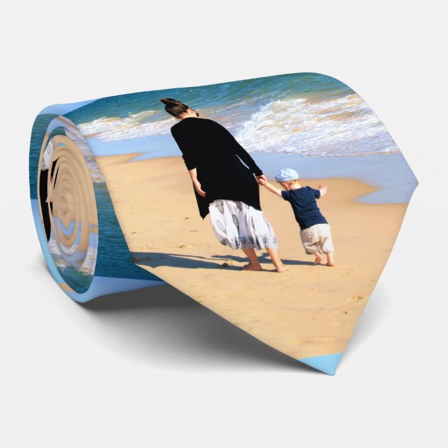 Custom Photo Neck Tie Your Design Best Mom Ever  (Rolled)