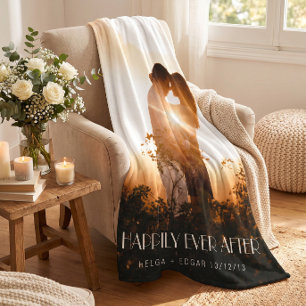 Custom Photo Newly Weds Wedding Gift Fleece Blanket