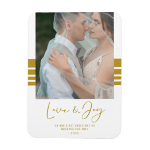 Custom Photo Newlyweds First Christmas Magnet