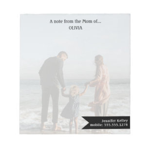 Custom Photo Note from the Mom of...Personalized