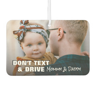 Custom Photo NoTexting Quote Oblong Air Freshener