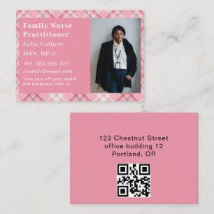 Custom Photo Nurse Practitioner QR Code Business Card