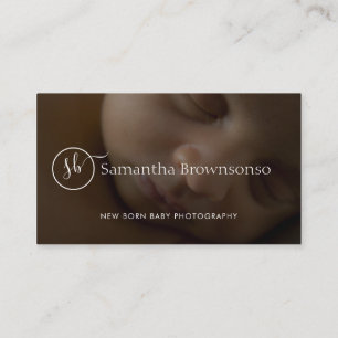 Custom photo of newborn baby pediatrician business card