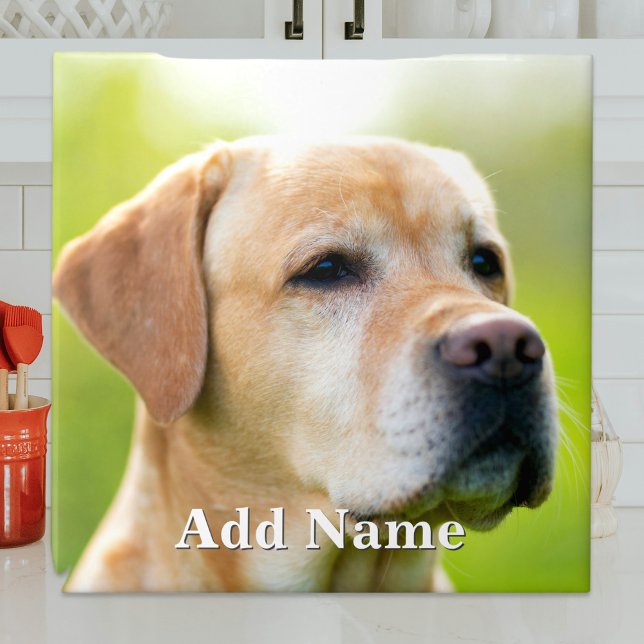Custom Photo Optional Text Personalized Tile (Creator Uploaded)