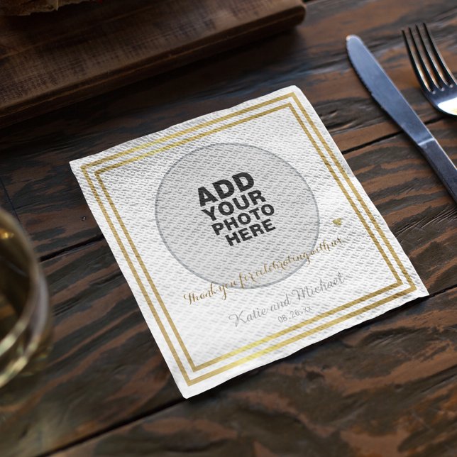 Custom photo or graphics, wedding napkin (customize with your own photo)