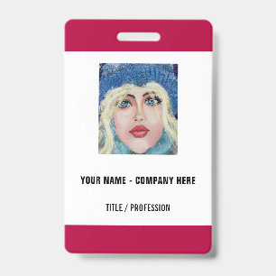 Custom Photo or Logo Text Business Badge Template