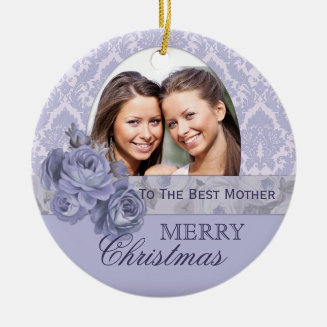 Custom Photo Ornament Christmas Gift for Mother (Front)
