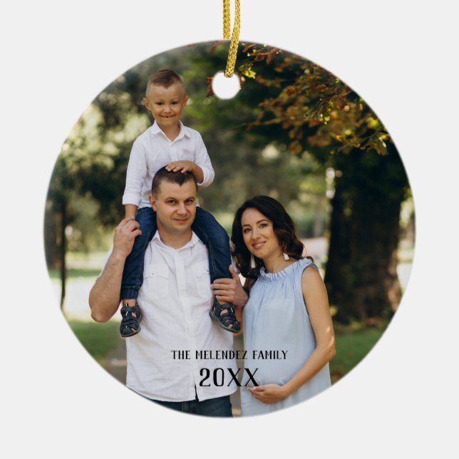 Custom Photo Ornament Cute Cactus Pattern (Front)