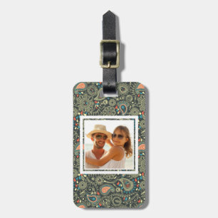 Custom Photo Paisley Pattern 3 Luggage Tag
