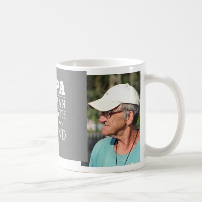 Custom Photo Papa The Legend Coffee Mug (Right)