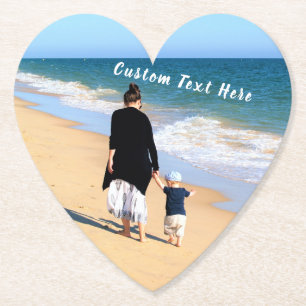 Custom Photo Paper Coaster Your Photos and Text