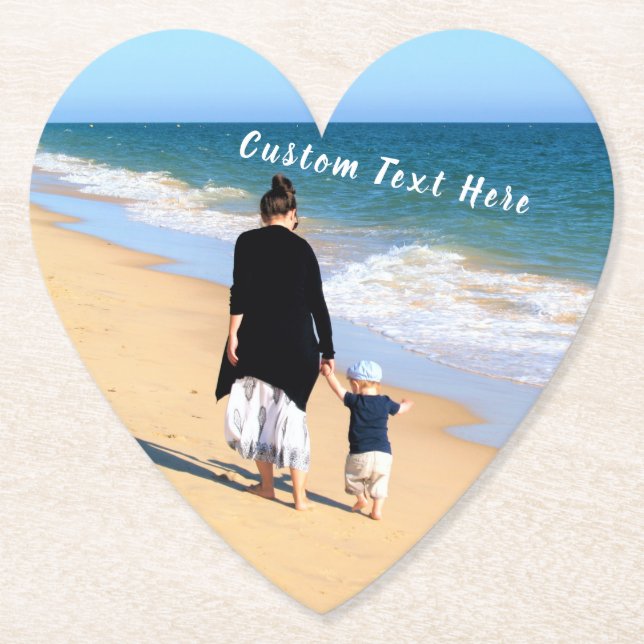 Custom Photo Paper Coaster Your Photos and Text (Front)