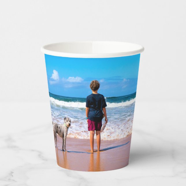 Custom Photo Paper Cups Your Favorte Pets Photos (Left)