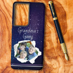 Custom Photo Paper Punch Hole Personalized Text  Samsung Galaxy Case<br><div class="desc">This template design features a placeholder photo of boys popping through a punched paper hole that YOU REPLACE with your favourite photo of family members or a pet(s). A square photo or a horizontal photo with subjects in the centre will work best. Personalize the template text, remove text or edit...</div>