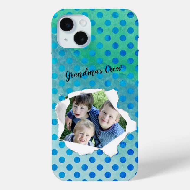 Custom Photo Paper Punch Hole Polka Dot Template Case-Mate iPhone Case (Back)