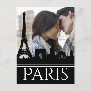 Custom Photo Paris Skyline with Eiffel Tower Postcard