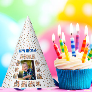 Custom Photo Party Animals Theme Kids Birthday Party Hat