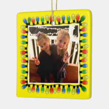 Custom Photo Party Lights on Yellow Double Sided