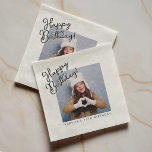 Custom Photo Party Napkin for Milestone Birthday<br><div class="desc">Add a heartfelt detail to the party table with this personalized birthday napkin featuring a custom photo and a playful “Happy Birthday!” script design. Perfect for milestone birthdays, themed parties, dessert tables, and special celebrations, this custom napkin brings a personal touch to the event. A charming choice for anyone looking...</div>