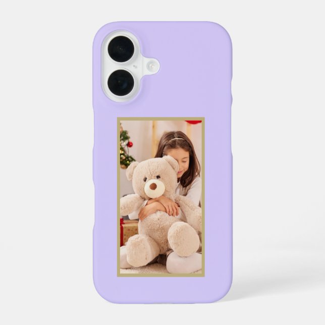 Custom Photo Pastel Lavender Case-Mate iPhone 16 Case (Back)