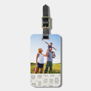 Custom Photo Pattern with owls Luggage Tag