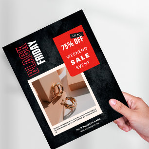 Custom Photo Percentage Off Black Friday Sale Flyer