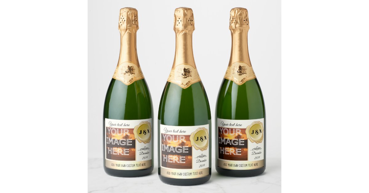 Custom Photo Personalised Champagne Bottle Labels | Zazzle.ca