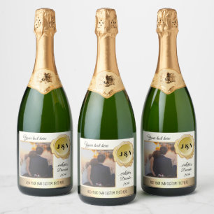 Custom Photo Personalised Sparkling Wine Bottle La Label