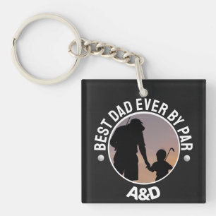 Custom Photo personalized Best Dad Ever By Bar Keychain