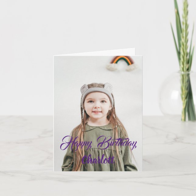 Custom Photo Personalized Birthday Card. Card (Front)