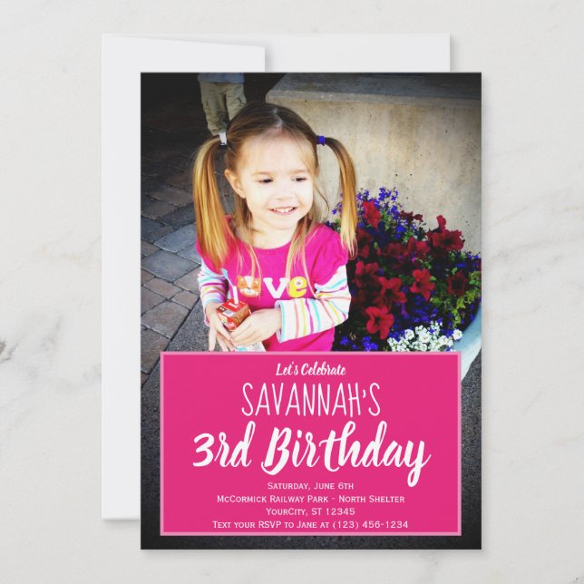 Custom Photo Personalized Birthday Party Invitation (Front)