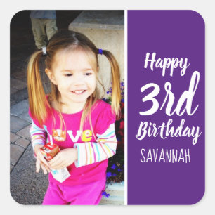 Custom Photo Personalized Birthday Party Stickers