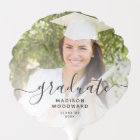 Custom Photo Personalized Black Script Graduation