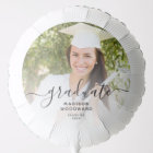 Custom Photo Personalized Black Script Graduation