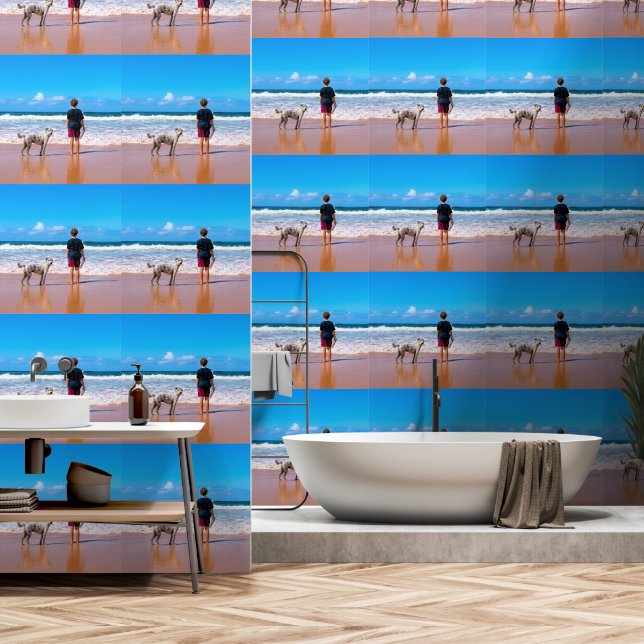 Custom Photo Personalized Design Your Own Photos Wallpaper (Bathroom)